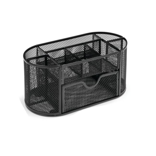 5 Star Office Desk Organiser Mesh Scratch Resistant with Non Marking Rubber Pads Black image 1