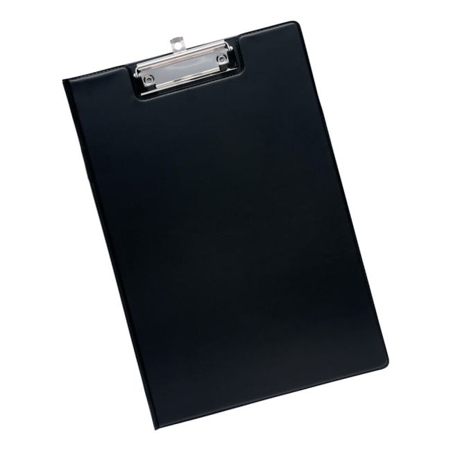 5 Star Office Fold-over Clipboard with Front Pocket Foolscap Black image 1