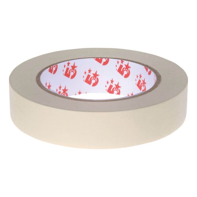 5 Star Office Masking Tape Crepe Paper 25mmx50m (Pack of 6) image 1