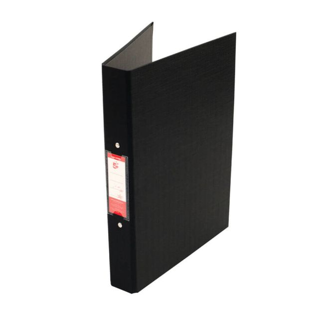 5 Star Office 2 O-Ring Binder A4 Polypropylene Black (Pack of 10) image 1