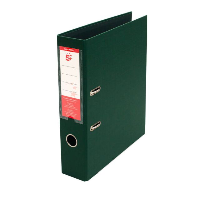 5 Star Office Premium Polypropylene Lever Arch File A4 Green (Pack of 10) image 1
