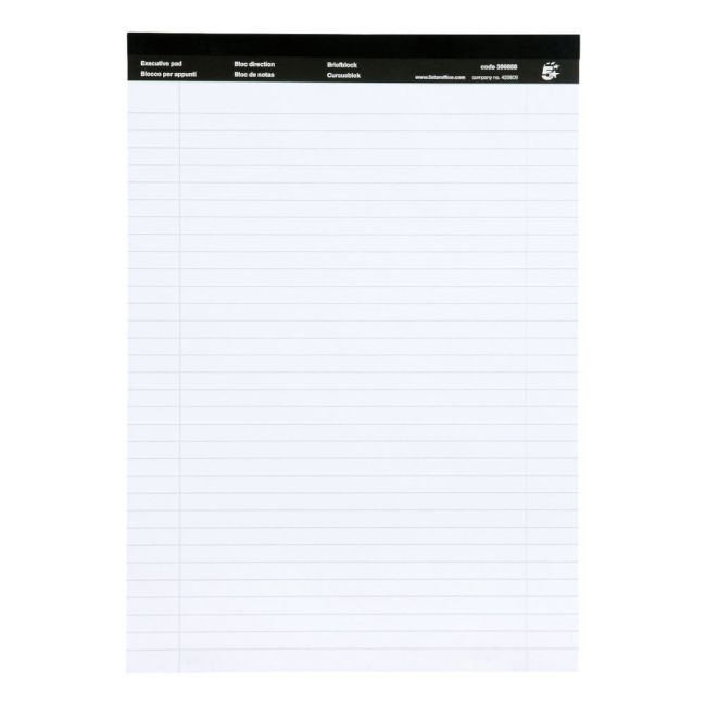 5 Star Office Executive Pad Headbound 60gsm Ruled Margin Perforated 100pp A4 White (Pack of 10) image 1