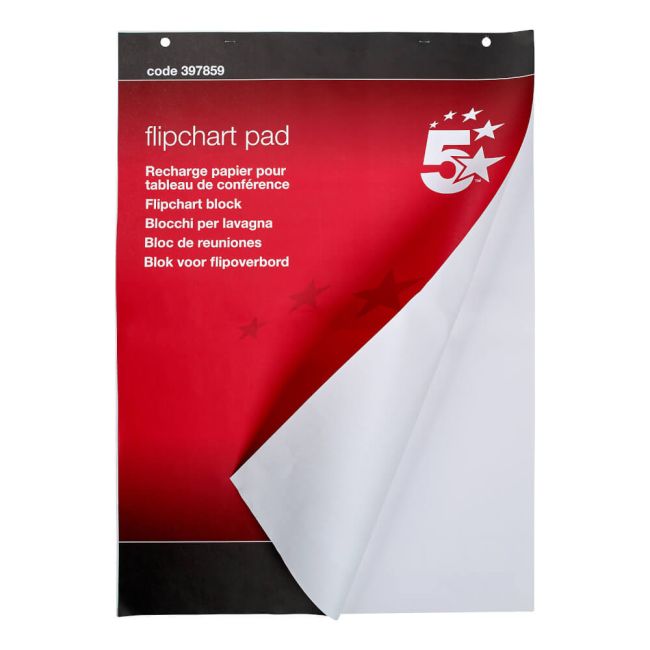 5 Star Office Meeting Flipchart Pad Perforated 20 Sheets A1 (Pack of 5) image 2
