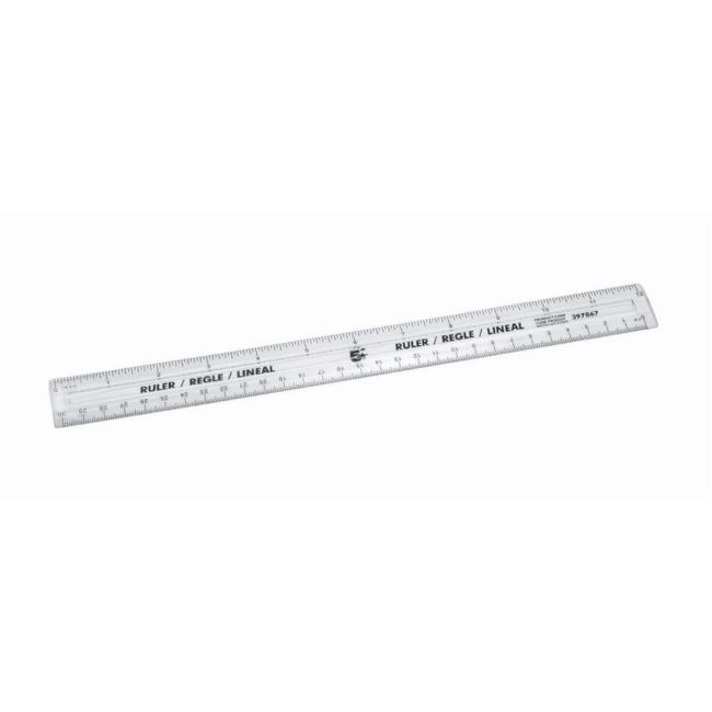 5 Star Office Ruler Plastic Metric and Imperial Markings 300mm Clear (Pack of 10) image 1