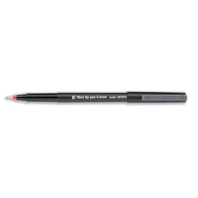 5 Star Office Fibre Tip Pen Medium 0.7mm Tip 0.4mm Line Red (Pack of 12) image 1