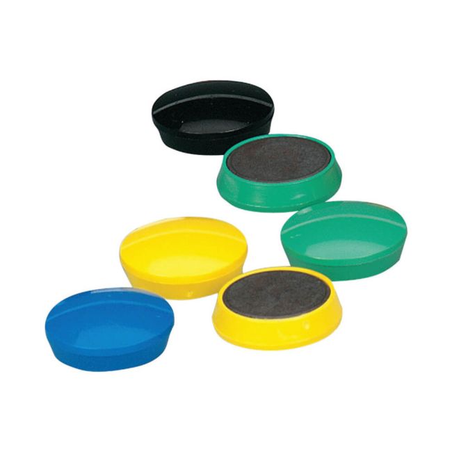 5 Star Office Round Plastic Covered Magnets 30mm Assorted (Pack of 10) image 1