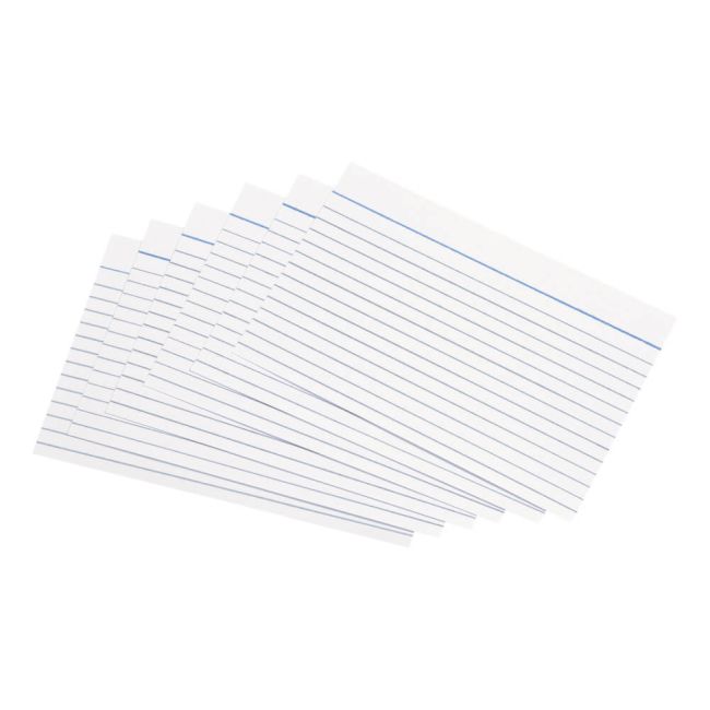 5 Star Office Record Cards Ruled Both Sides 6x4in 152x102mm White (Pack of 100) image 1