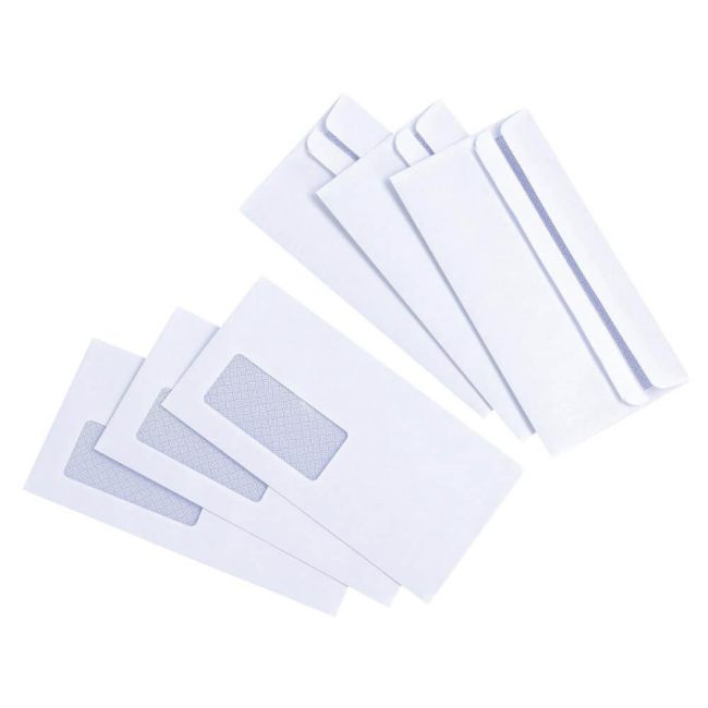 5 Star Envelopes Wallet Press Seal Window 80gsm DL 110x220mm White (Pack of 1000) image 1