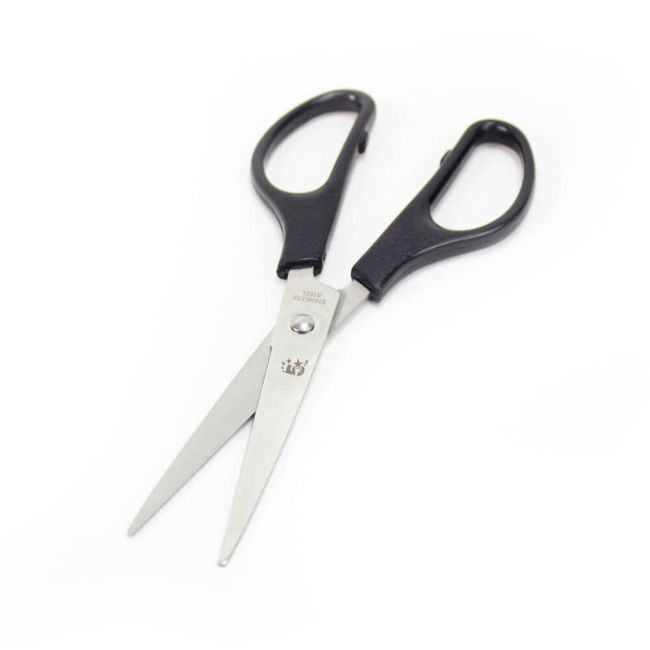 5 Star Office Scissors 165mm Stainless Steel Blades PP Handles Black image 3