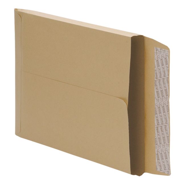 5 Star Office Envelopes C4 Gusset 25mm Peel and Seal 115gsm Manilla (Pack of 125) image 1