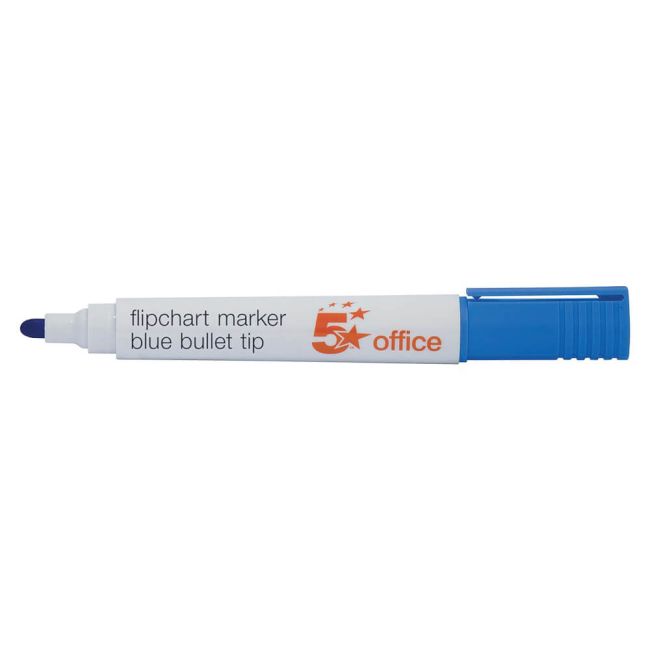 5 Star Office Flipchart Marker Bullet Tip Water-based 2mm Line Wallet Assorted Colours (Pack of 4) image 2