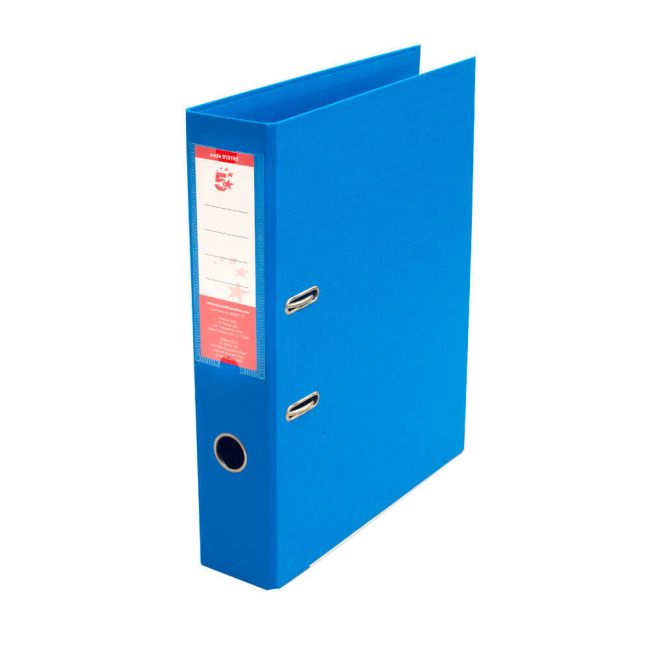 5 Star Office Premium Polypropylene Lever Arch File Foolscap Blue (Pack of 10) image 1