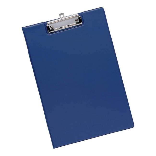 5 Star Office Fold-over Clipboard with Front Pocket Foolscap Blue image 1