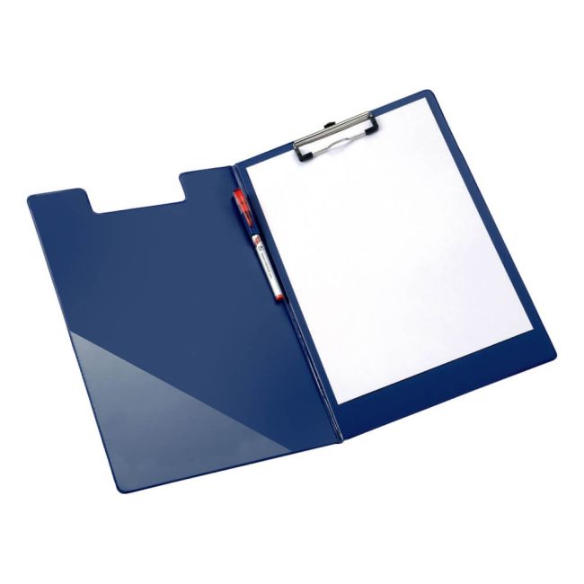 5 Star Office Fold-over Clipboard with Front Pocket Foolscap Blue image 2