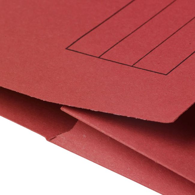 5 Star Office Document Wallet Half Flap 285gsm Recycled Capacity 32mm A4 Red (Pack of 50) image 2