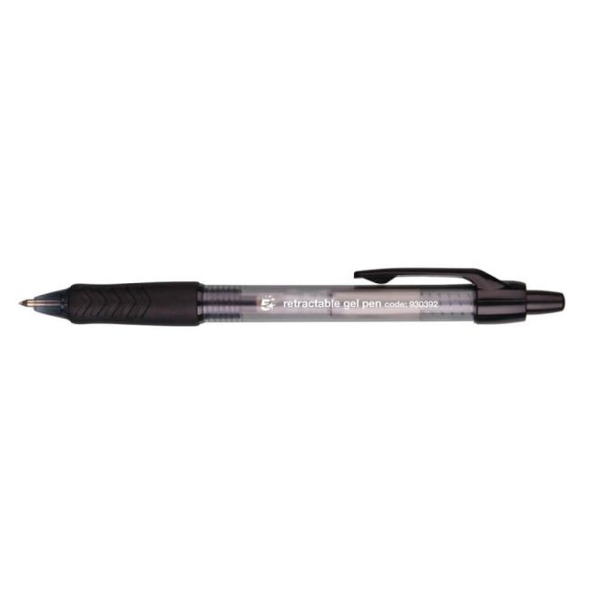 5 Star Office Gel Rollerball Retractable 0.7mm Tip 0.4mm Line Black (Pack of 12) image 1