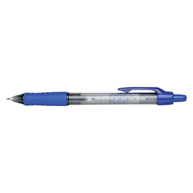 5 Star Office Gel Rollerball Retractable 0.7mm Tip 0.4mm Line Blue (Pack of 12) image 1