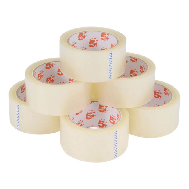 5 Star Office Packaging Tape Low Noise Polypropylene 48mmx66m Clear (Pack of 6) image 2