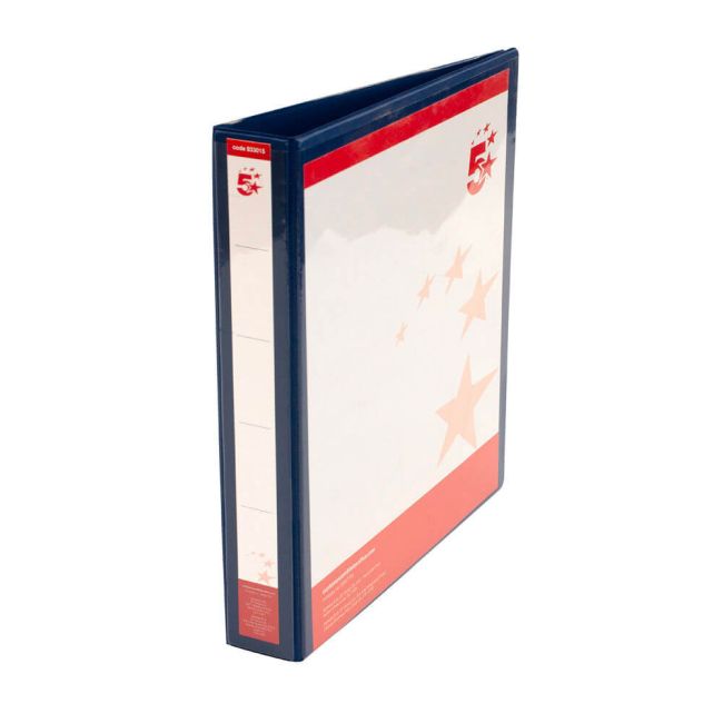 5 Star Office A4 Presentation Ring Binder Polypropylene 25mm 4D-Ring Blue (Pack of 10) image 1