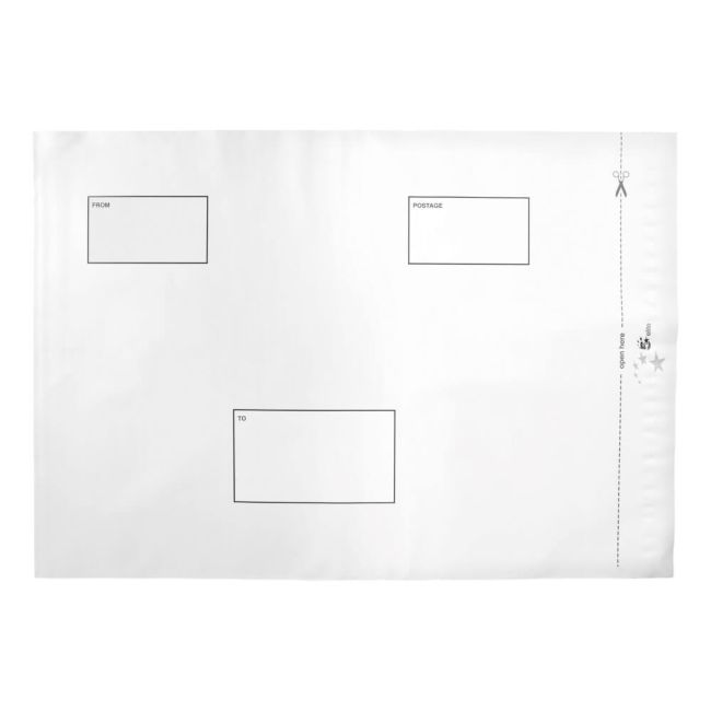 5 Star Envelopes Waterproof Polythene Peel/Seal Opaque 360x430mm 50mm Flap (Pack of 100) image 1