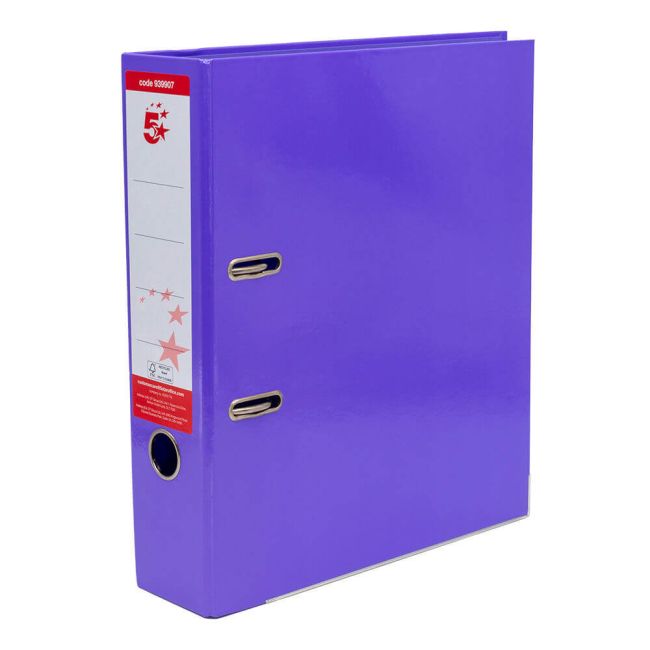 5 Star Office Lever Arch File A4 Purple (Pack of 10) image 1