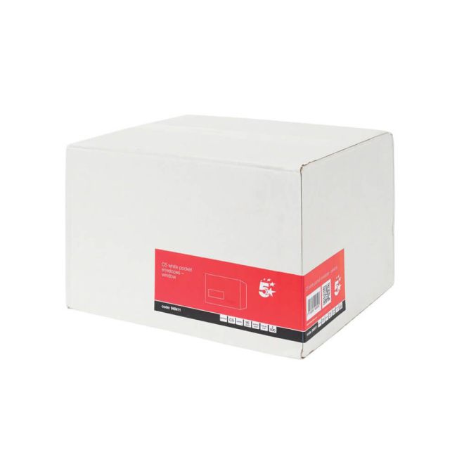 5 Star Office Envelopes Pocket Self Seal Window 90gsm C5 229x162mm White (Pack of 500) image 2