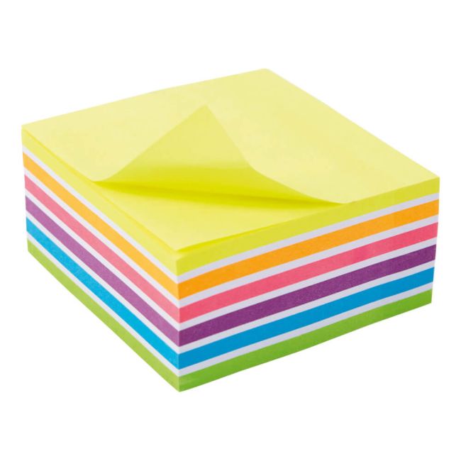 5 Star Sticky Notes Removable Cube Rainbow 940554 image 1