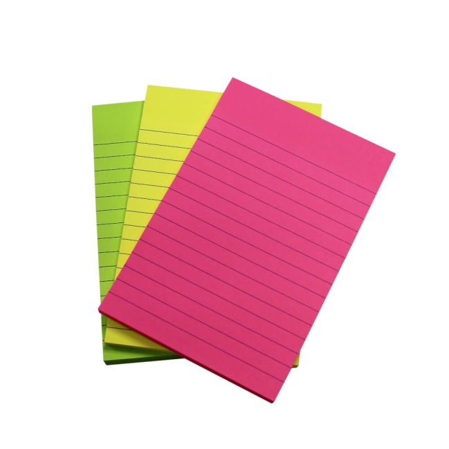 5 Star Extra Sticky Pads 70gsm 90 Sheets 150x101mm 3 Neon Assorted (Pack of 3) image 1
