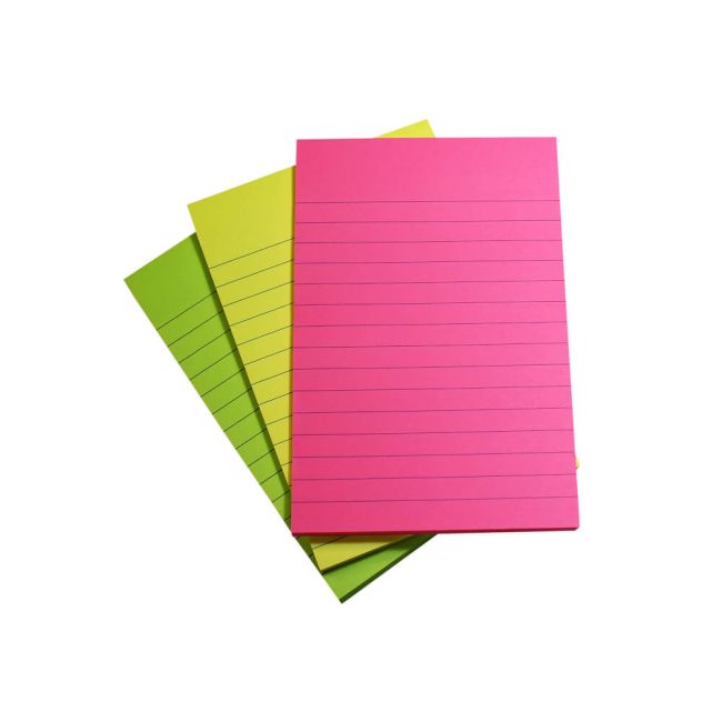 5 Star Extra Sticky Pads 70gsm 90 Sheets 150x101mm 3 Neon Assorted (Pack of 3) image 2
