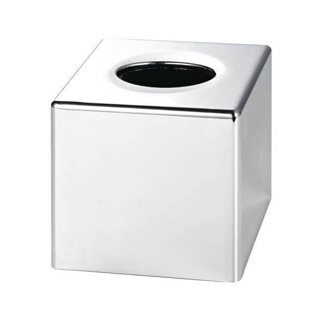 Devon Cube Tissue Box Holder Chrome (Pack of 6) 4458 image 1
