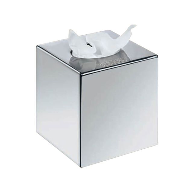 Devon Cube Tissue Box Holder Chrome (Pack of 6) 4458 image 2