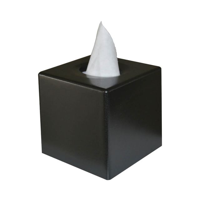 Devon Cube Tissue Box Holder Black (Pack of 6) 4621 image 2