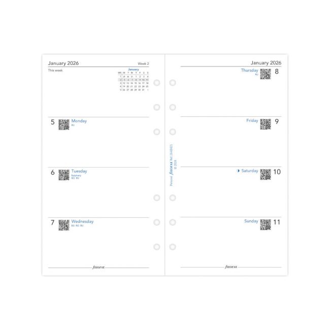 Filofax Refill Personal Week To View 2026 26-68421 image 3