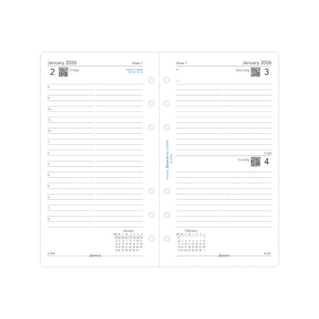 Filofax Refill Personal Day Per Page Appointment 2026 26-68441 image 3