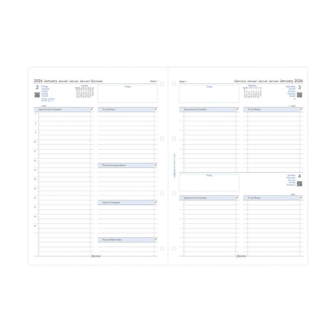 Filofax Refill Day Per Page 5 Language Appointment A4 2026 26-68719 image 3