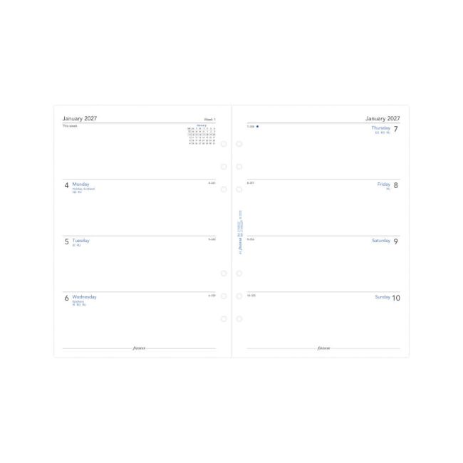 Filofax Refill Week To View A5 White 2027 27-68522 image 2