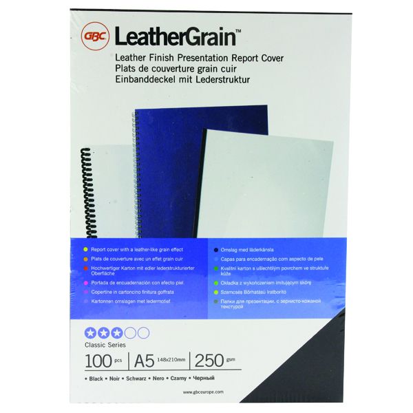 GBC LeatherGrain A5 Bind Cvr 250gsm image