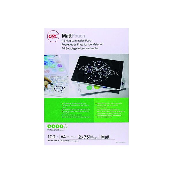 GBC A4 Lam Pouch Matt 150mic Pk100 image