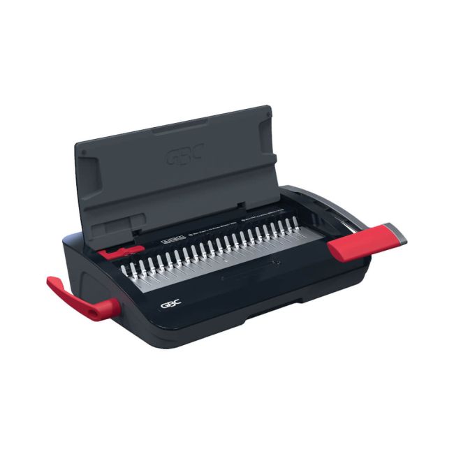 GBC CB12 Manual Comb Binding Machine Black/Red 4410060 image 1
