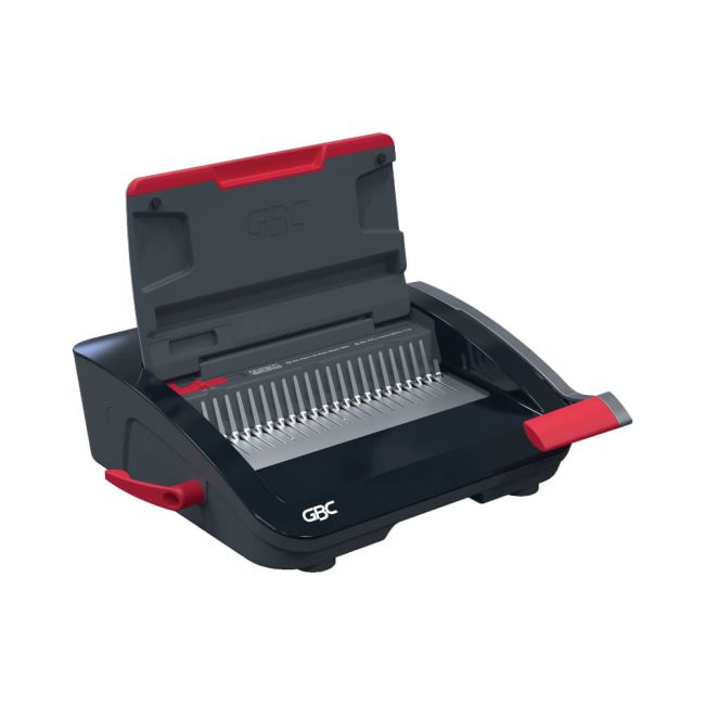 GBC CB20 Manual Comb Binding Machine Black/Red 4410062 image 1