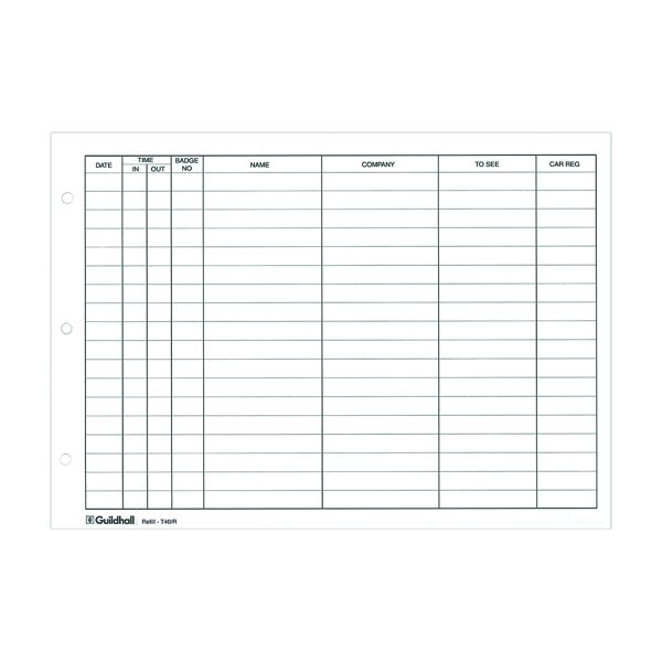 Guildhall Visitor Book Refill A4 image