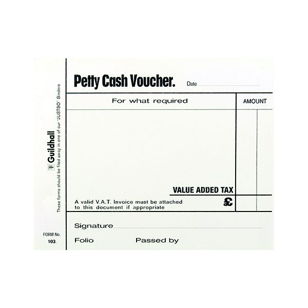 Guildhall Petty Cash Pad 100Lf Pk 5 image