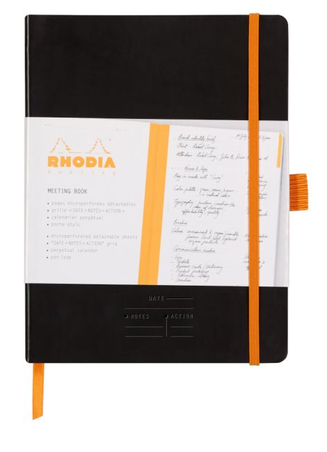 Clairefontaine Rhodiarama Italian Leatherette Meeting Book A5+ Black 117782C image 6