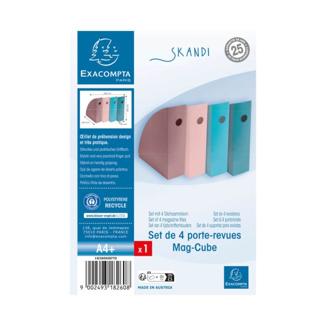 Exacompta Skandi Mag-Cube Magazine File Assorted (Pack of 4) 182606SETD image 5