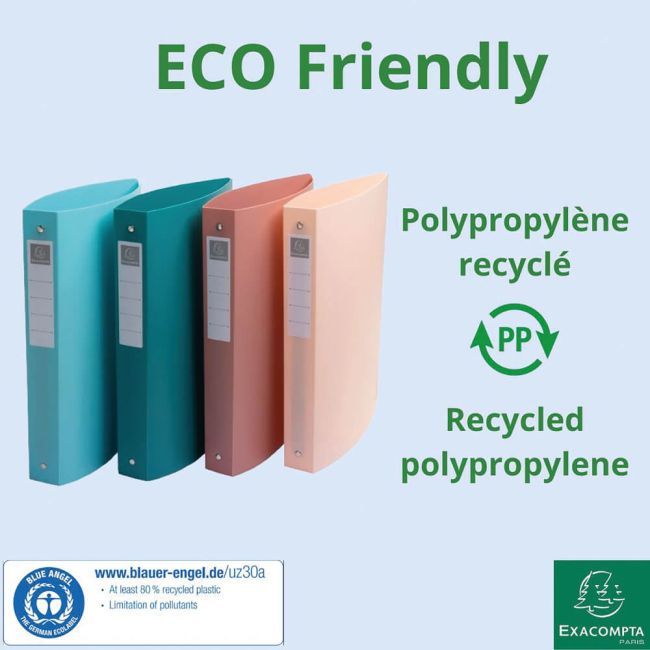 Exacompta Skandi Semi Rigid Recycled Polypropylene Ring Binder Assorted (Pack of 4) 54470E image 3