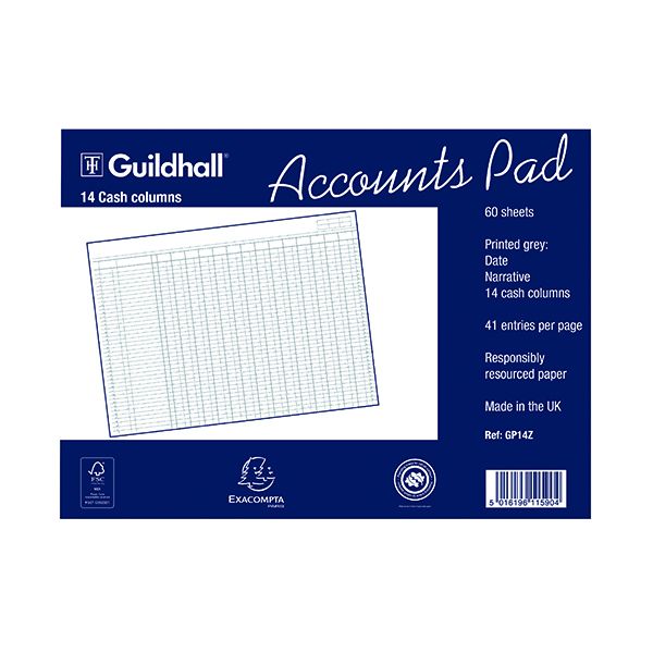 Guildhall Acc Pad Cash 298X406Mm image