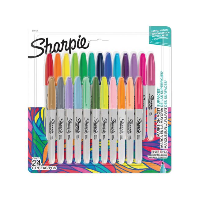 Sharpie Permanent Markers Fine Colouring Pens Assorted (Pack of 24) 2205177 image 1