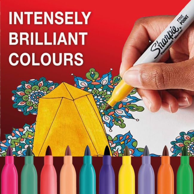 Sharpie Permanent Markers Fine Colouring Pens Assorted (Pack of 18) 2223752 image 3