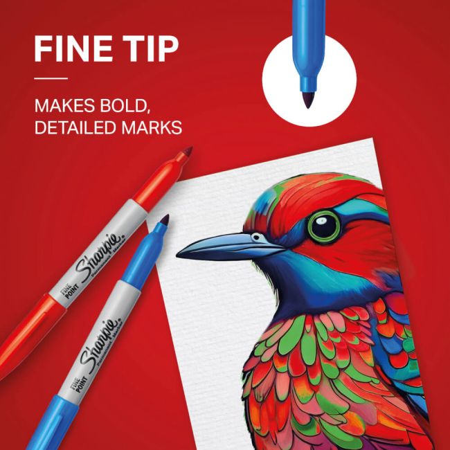 Sharpie Permanent Markers Fine Colouring Pens Assorted (Pack of 18) 2223752 image 5