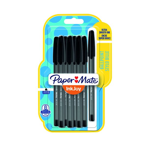 PaperMate InkJoy 100 Cap Med Blk Pk8 image